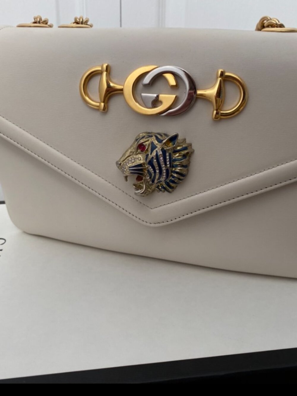 Limited 2021 Runway Edition Large Rajah Gucci Bag w/Gold Chain
